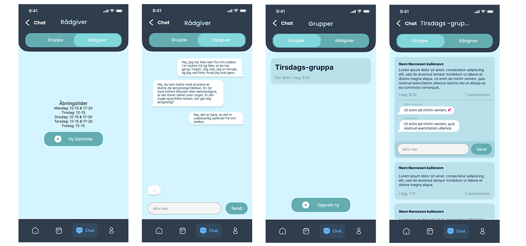 Screenshots of the added chat interface for Skytsengel.